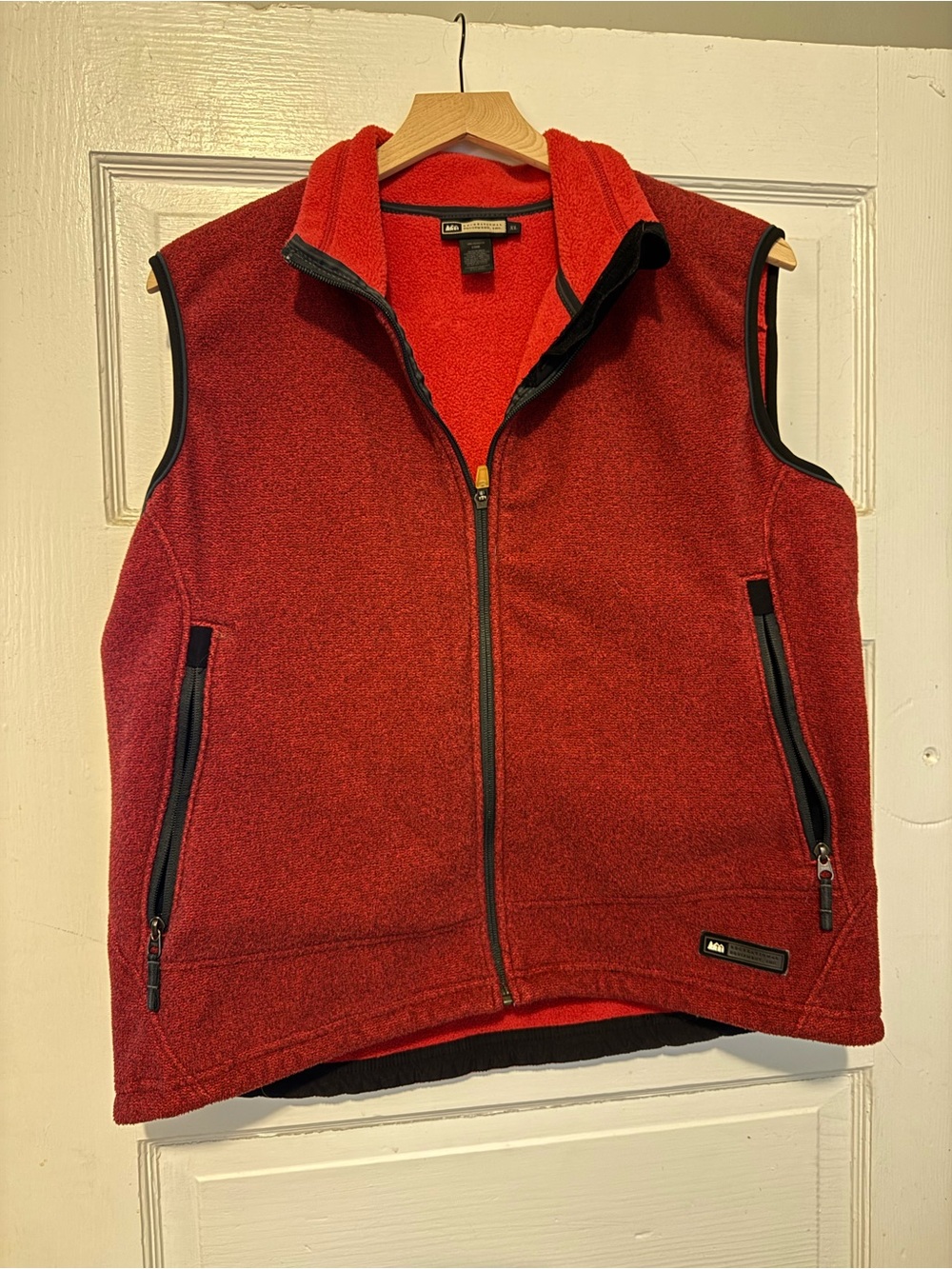 REI Red Fleece Vest with Zip Pockets